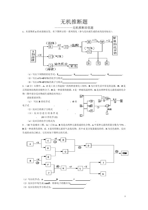 无机推断培优题