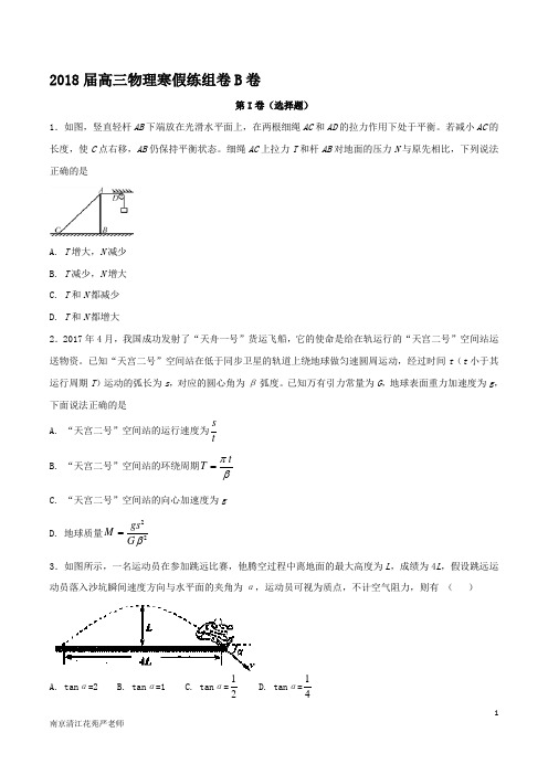 2018届高三物理寒假练组卷B卷(含解析)