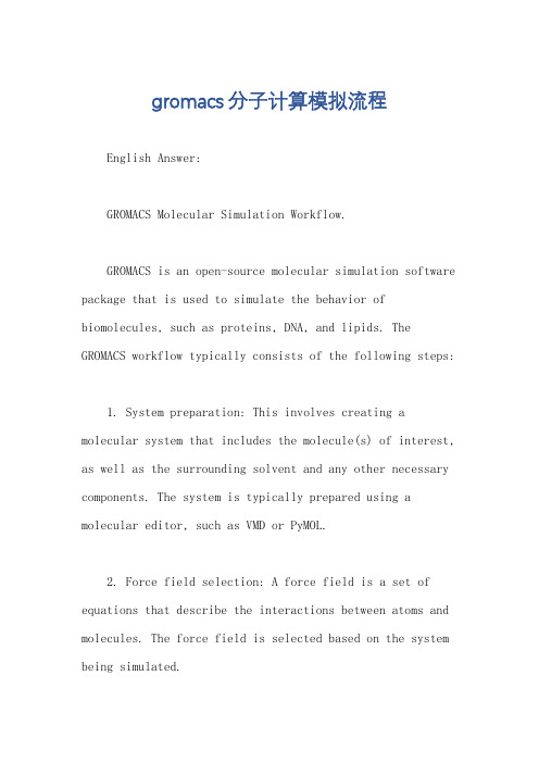 gromacs分子计算模拟流程