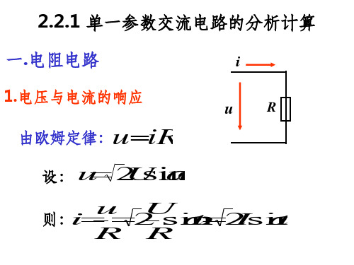 单一参数交流电路的分析计算