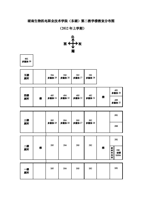 湖南生物与机电工程职业技术学院老教学楼教室分布图
