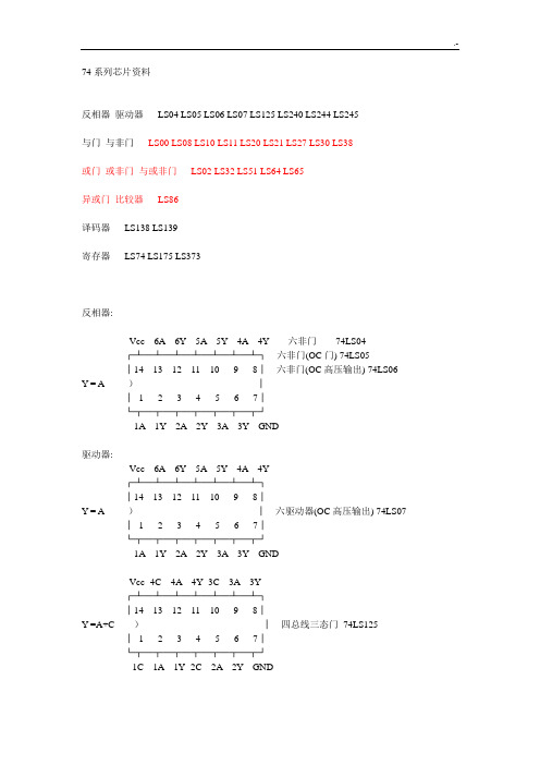 74系列芯片中文资料(非常全)