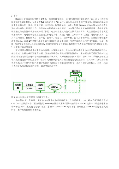 艾默生EV6000高性能变频器在电主轴上应用