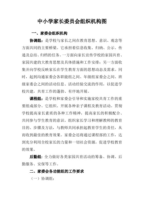 中小学家长委员会组织机构图