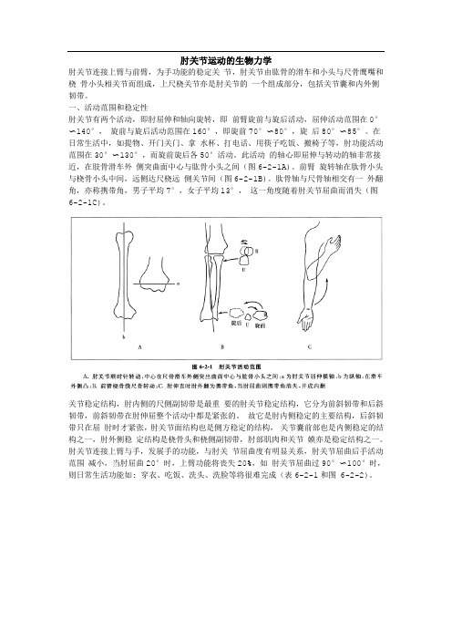 肘关节运动的生物力学