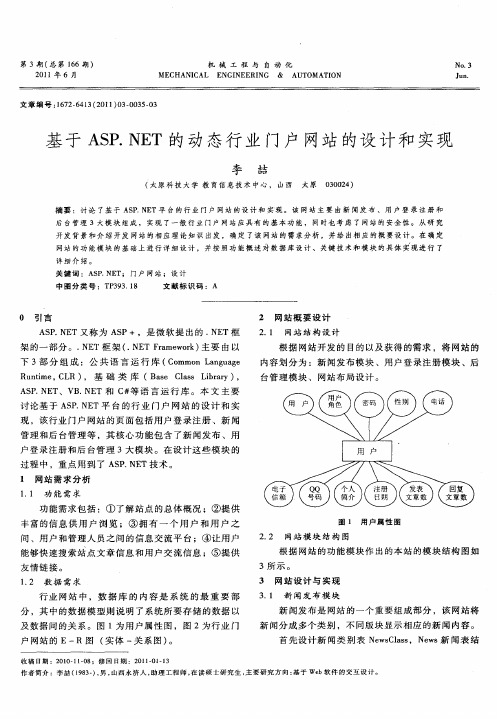 基于ASP·NET的动态行业门户网站的设计和实现