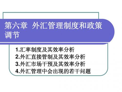 第六章 外汇管理制度和政策调节