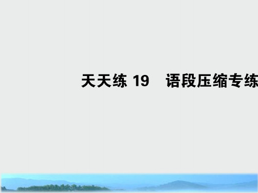 2019版高考语文全程刷题训练计划全国通用：天天练 19