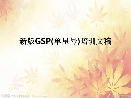 新版GSP(单星号)培训文稿ppt课件