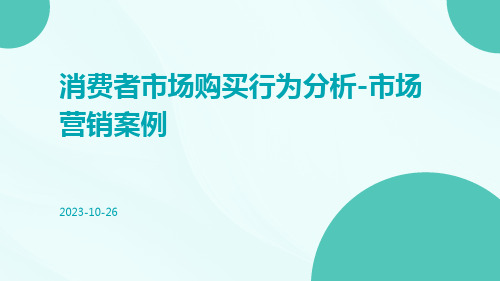 “消费者市场购买行为分析”-市场营销案例