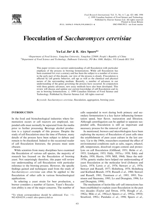 Flocculation of Saccharomyces cerevisiae