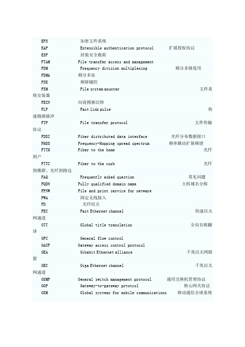 计算机软考网络工程师必备英语词汇全集