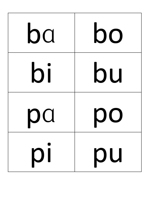 汉语拼音音节卡片打印版