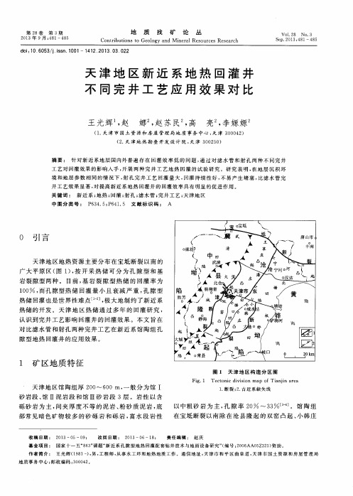 天津地区新近系地热回灌井不同完井工艺应用效果对比