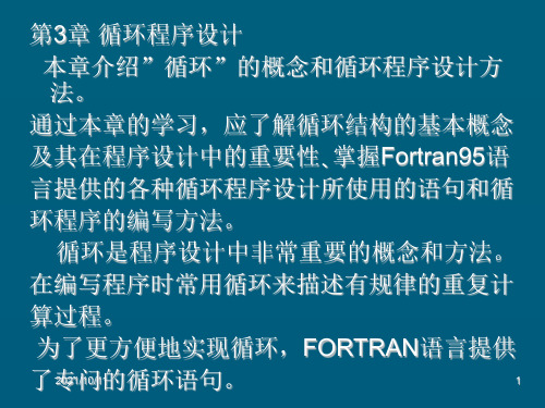 FORTRAN95第三章 循环程序设计