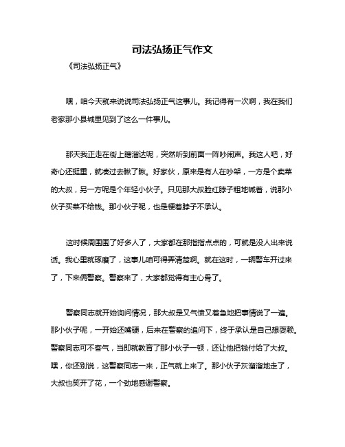 司法弘扬正气作文