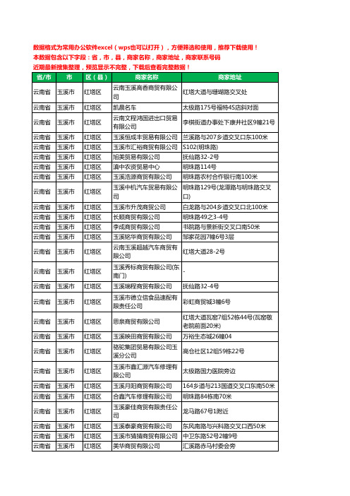 2020新版云南省玉溪市红塔区贸易有限公司工商企业公司商家名录名单黄页联系电话号码地址大全415家