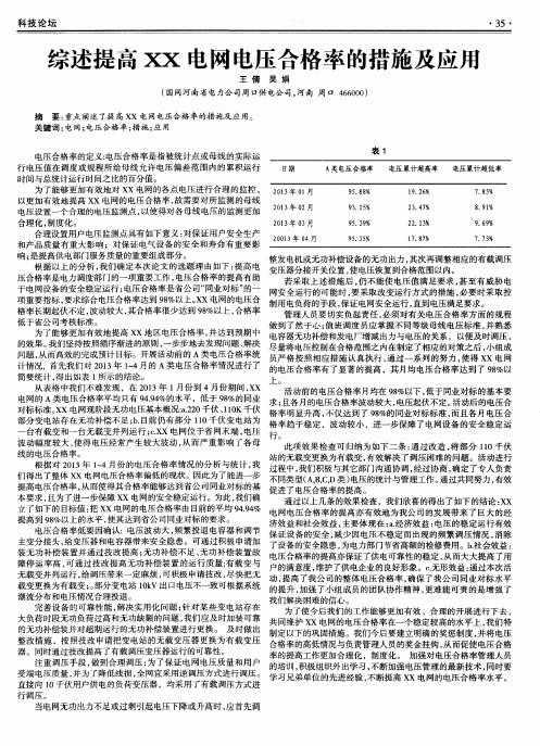 综述提高XX电网电压合格率的措施及应用