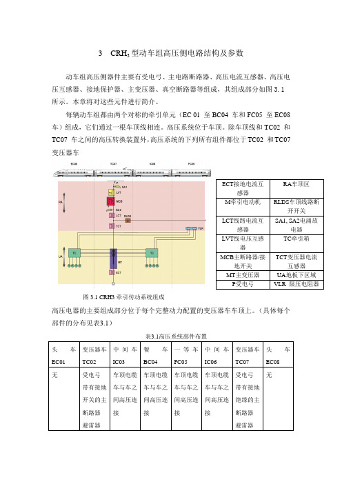 CRH3型动车组高压侧电路结构及参数