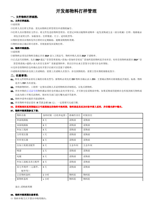 物料打样管理