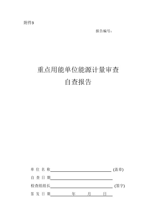 能源计量审查自查自查报告