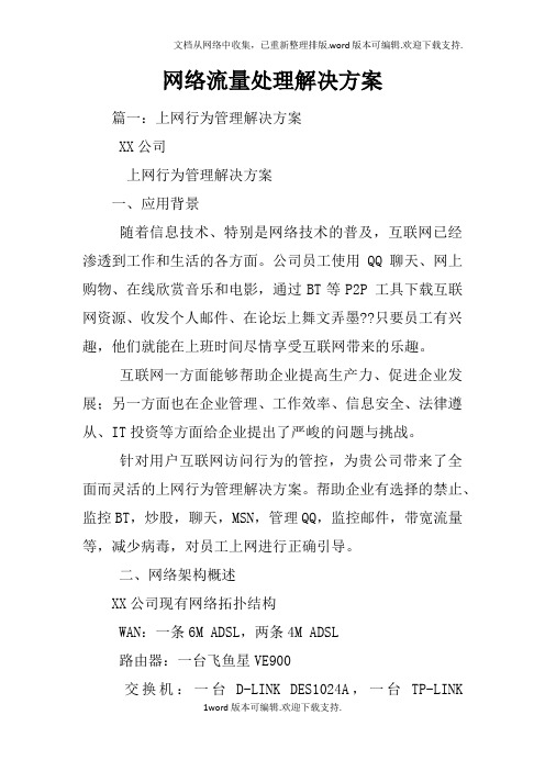 网络流量处理解决方案