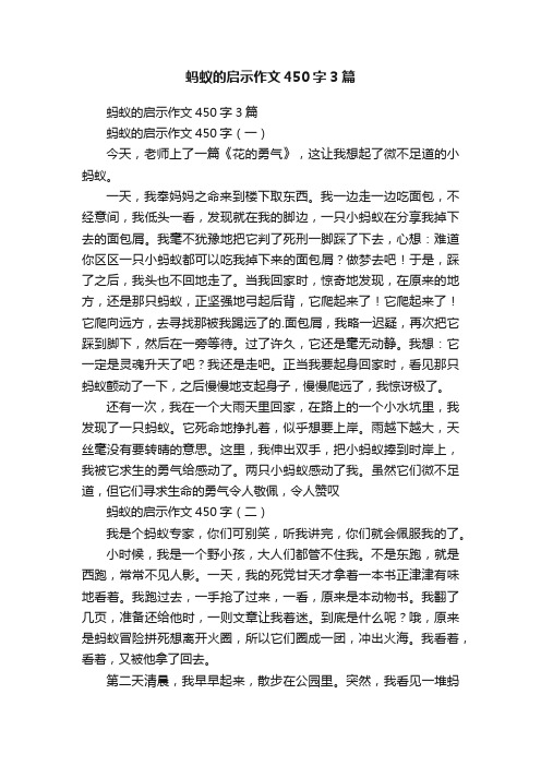 蚂蚁的启示作文450字3篇