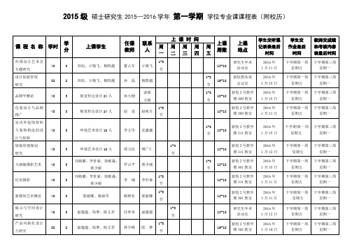 2015级硕士研究生2015—2016学年第一学期学位专