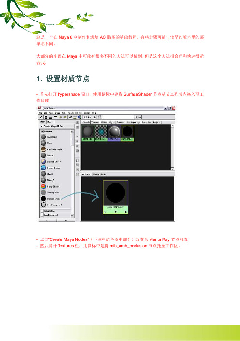 Maya 中制作和烘培AO贴图的基础教程