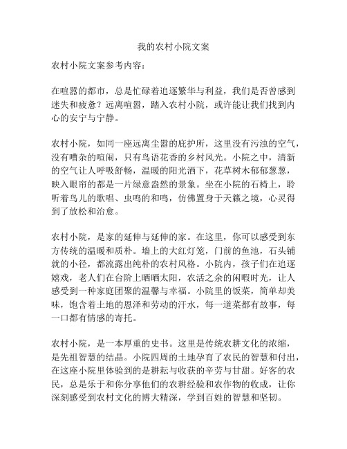 我的农村小院文案