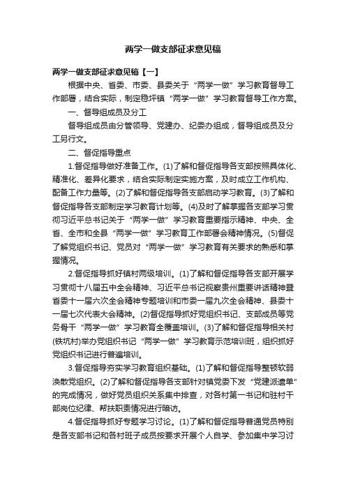 两学一做支部征求意见稿