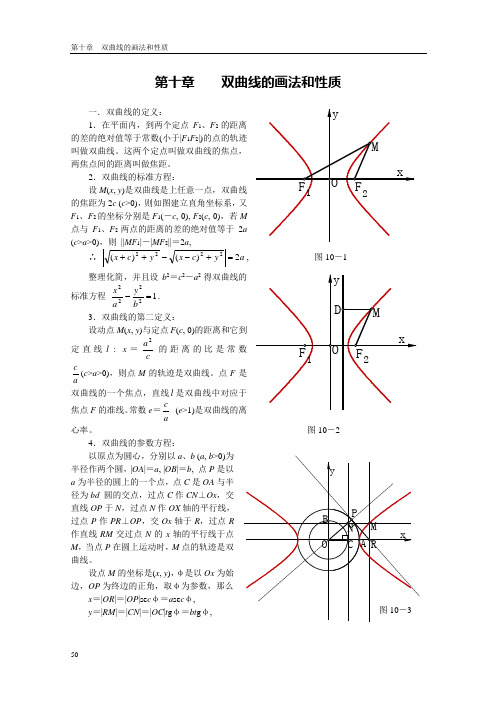 双曲线的画法和性质