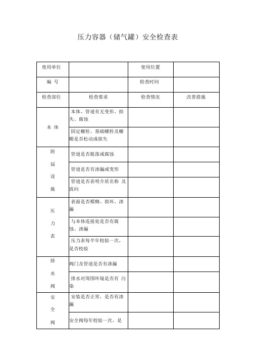 储气罐检查表