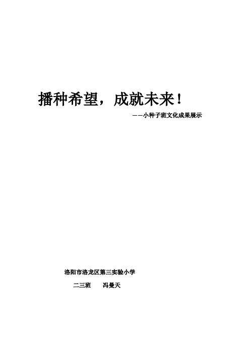 小种子班级文化建设