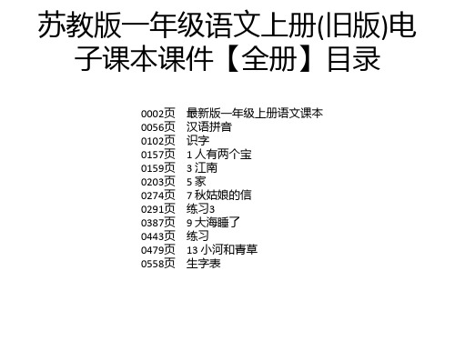 苏教版一年级语文上册(旧版)电子课本课件【全册】