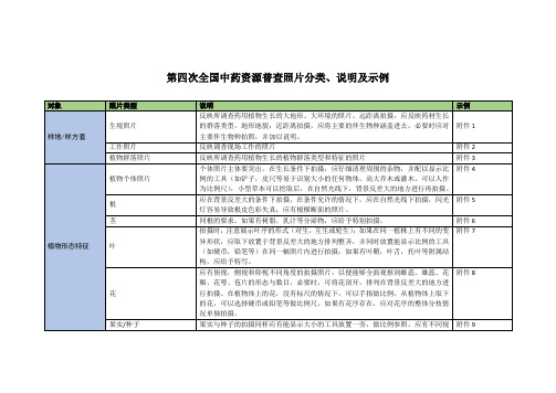 第四次全国中药资源普查照片分类,说明及示例