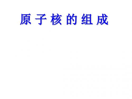 高考物理原子核的组成(中学课件201908)