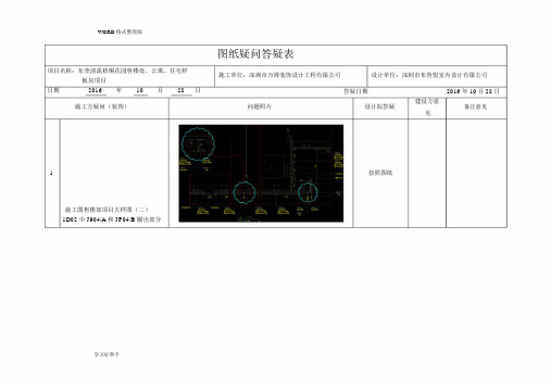 图纸疑问答疑表(范例)