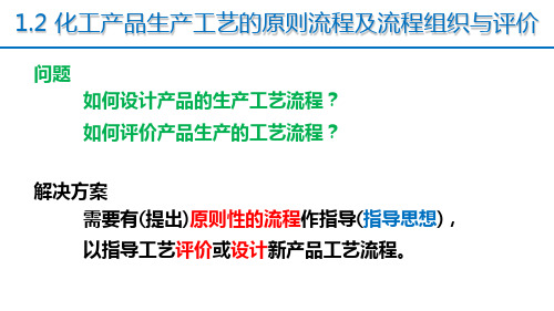 化工产品生产工艺流程的原则、组织与评价