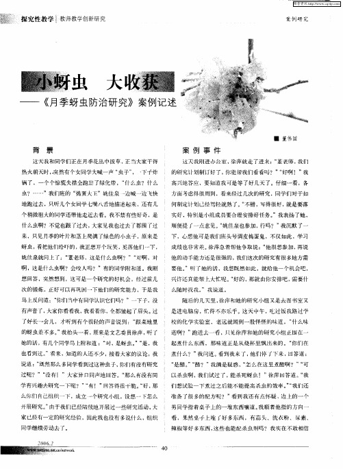 小蚜虫 大收获——《月季蚜虫防治研究》案例记述