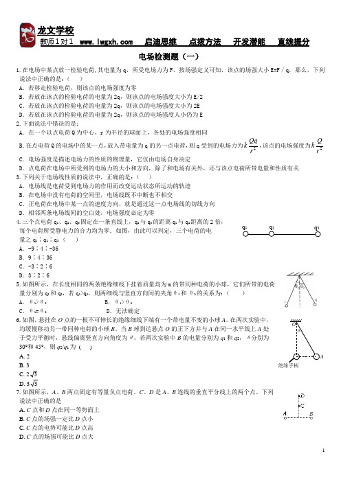 电场检测题(复合场专项练习)