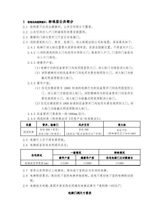 恒大地产住宅公共空间设计：标准层公共部分