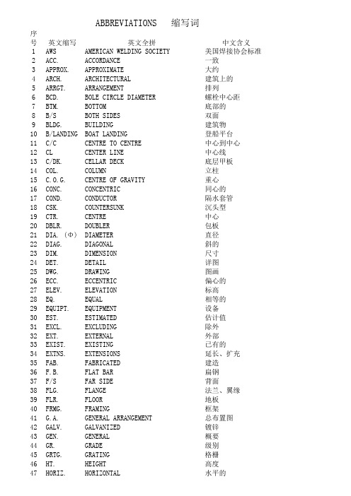 设计制图专用英文词汇