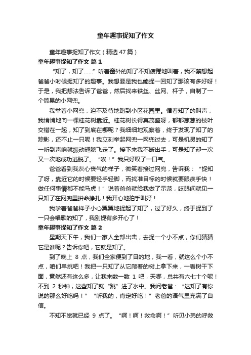 童年趣事捉知了作文（精选47篇）