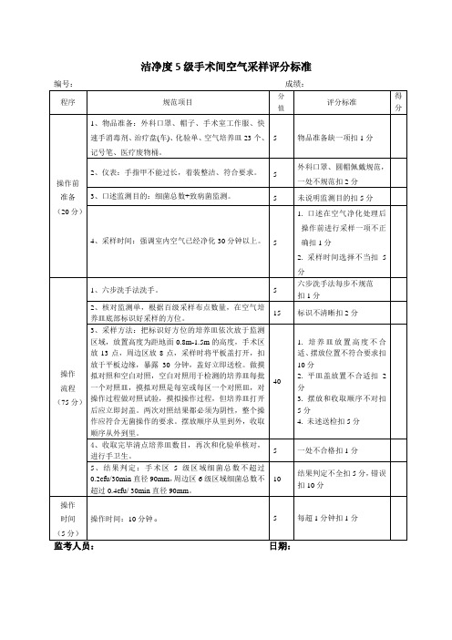 百级空气采样评分标准(2)