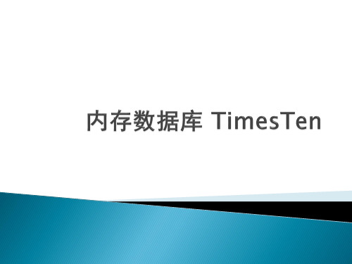 内存数据库 TimesTen 简介