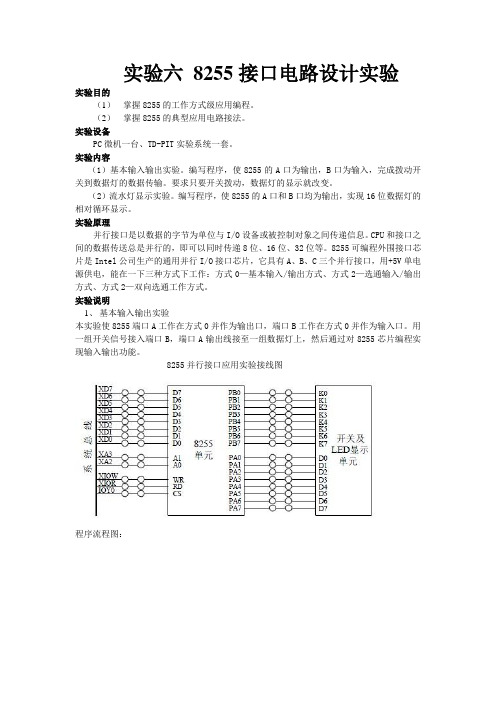 8255接口电路设计实验