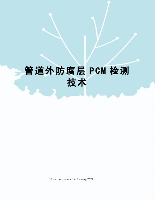 管道外防腐层PCM检测技术