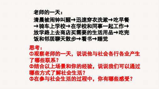 人教部编版八年级道德与法治1.1我与社会