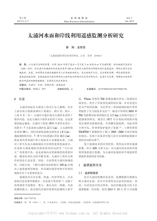 太浦河水面和岸线利用遥感监测分析研究